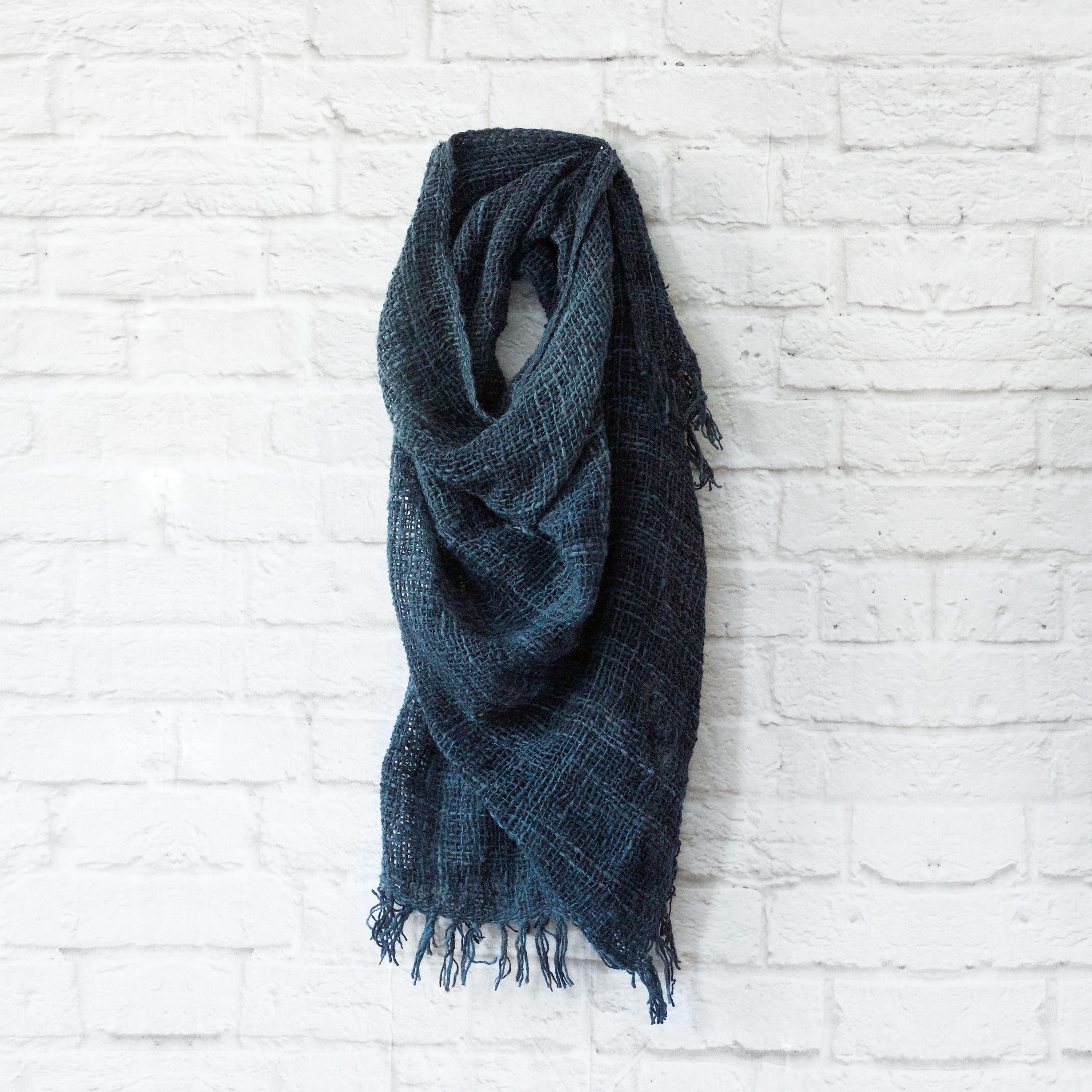 Open-weave Kenya Wool Shawl - Indigo - SwagglyLife Home & Fashion