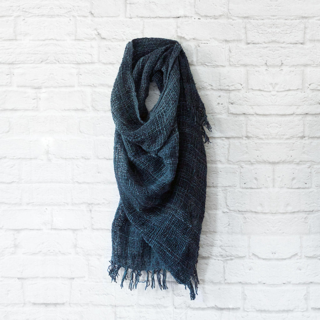 Open-weave Kenya Wool Shawl - Indigo - SwagglyLife Home & Fashion