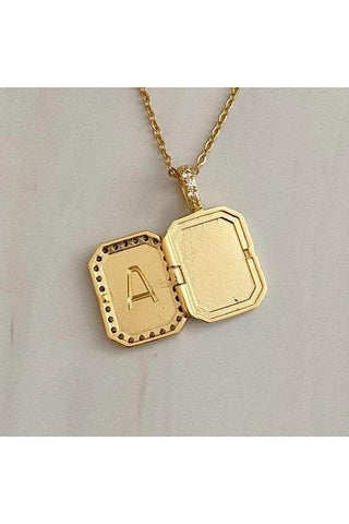 Initial Deco Open Locket Pendant Necklace - SwagglyLife Home & Fashion