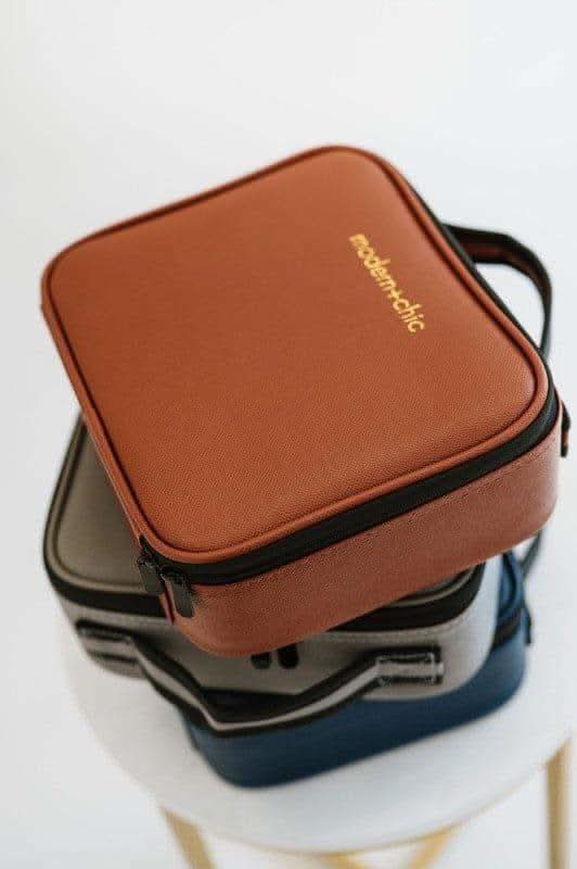 Isabella Customizable Cosmetic Carrying Case in Camel 1 - Makeup Bags photo