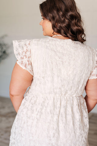 It's Giving Goddess V-Neck Flutter Sleeve Dress - SwagglyLife Home & Fashion