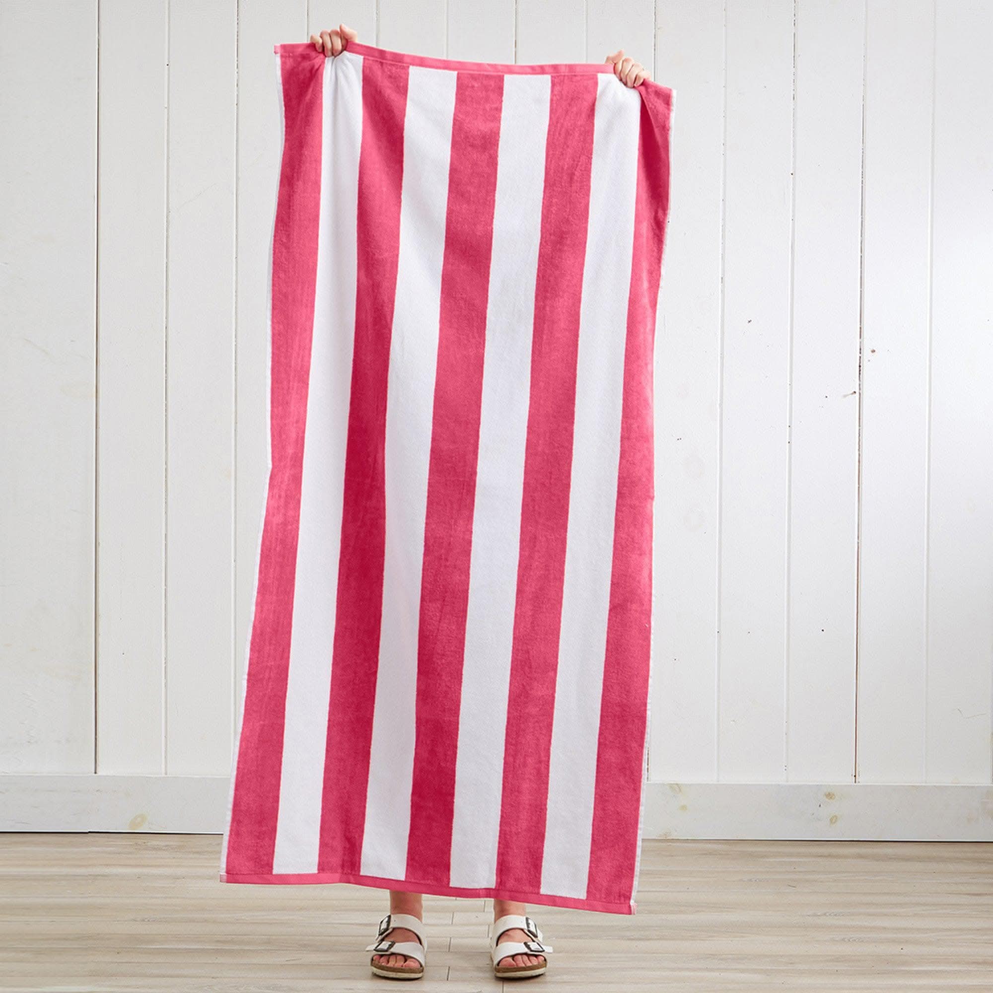 Cotton Velour Cabana Stripe Beach Towel - Novia Collection - SwagglyLife Home & Fashion