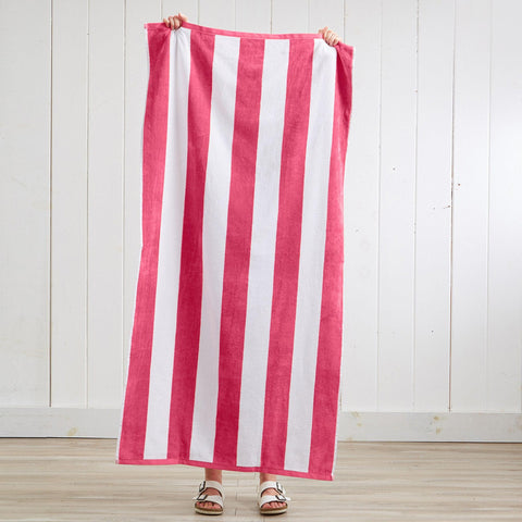 Cotton Velour Cabana Stripe Beach Towel - Novia Collection in - photo
