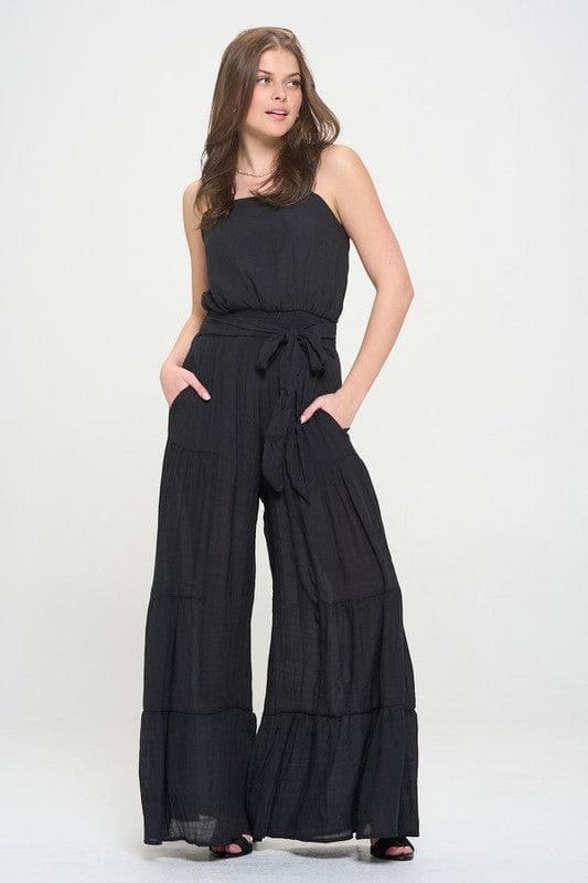 Jade By Jane PLUS Elastic Strap Tiered Jumpsuit - SwagglyLife Home & Fashion
