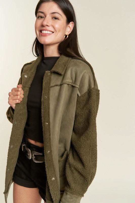 Jade By Jane PLUS Faux Fur and Suede Jacket - SwagglyLife Home & Fashion