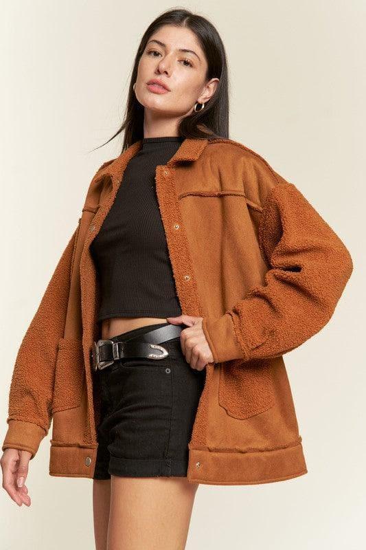 Jade By Jane PLUS Faux Fur and Suede Jacket - SwagglyLife Home & Fashion