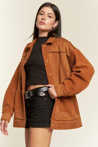 Jade By Jane PLUS Faux Fur and Suede Jacket - SwagglyLife Home & Fashion