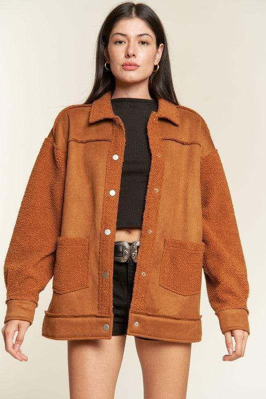 Jade By Jane PLUS Faux Fur and Suede Jacket - SwagglyLife Home & Fashion