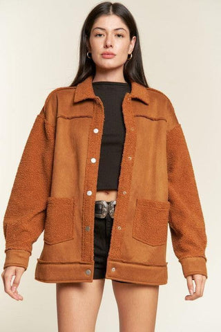 Jade By Jane PLUS Faux Fur and Suede Jacket - SwagglyLife Home & Fashion