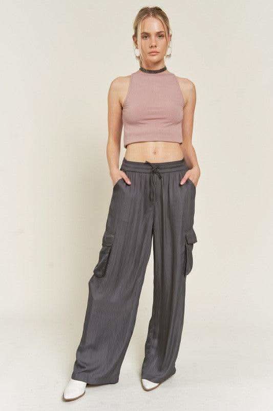 Jade By Jane Satin Cargo Pants in - Pants photo