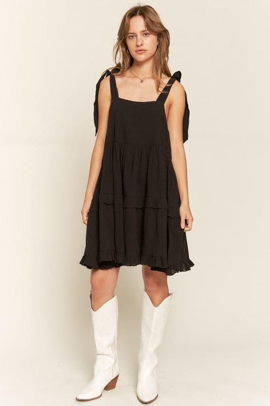 Jade Square Neck Ruffle Dress - SwagglyLife Home & Fashion
