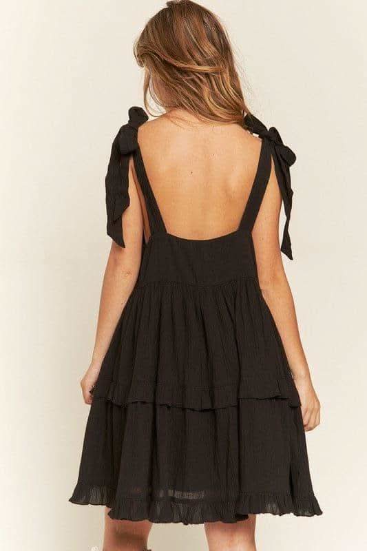 Jade Square Neck Ruffle Dress - SwagglyLife Home & Fashion