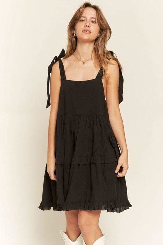 Jade Square Neck Ruffle Dress - SwagglyLife Home & Fashion