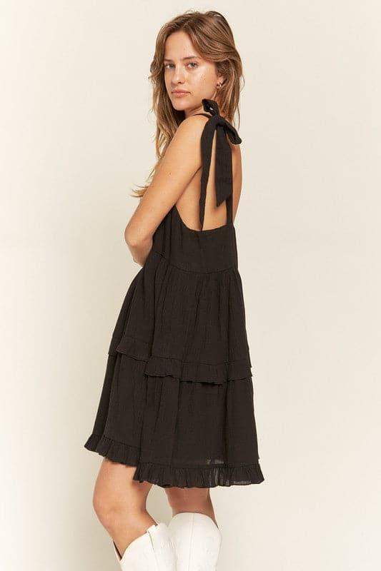 Jade Square Neck Ruffle Dress - SwagglyLife Home & Fashion
