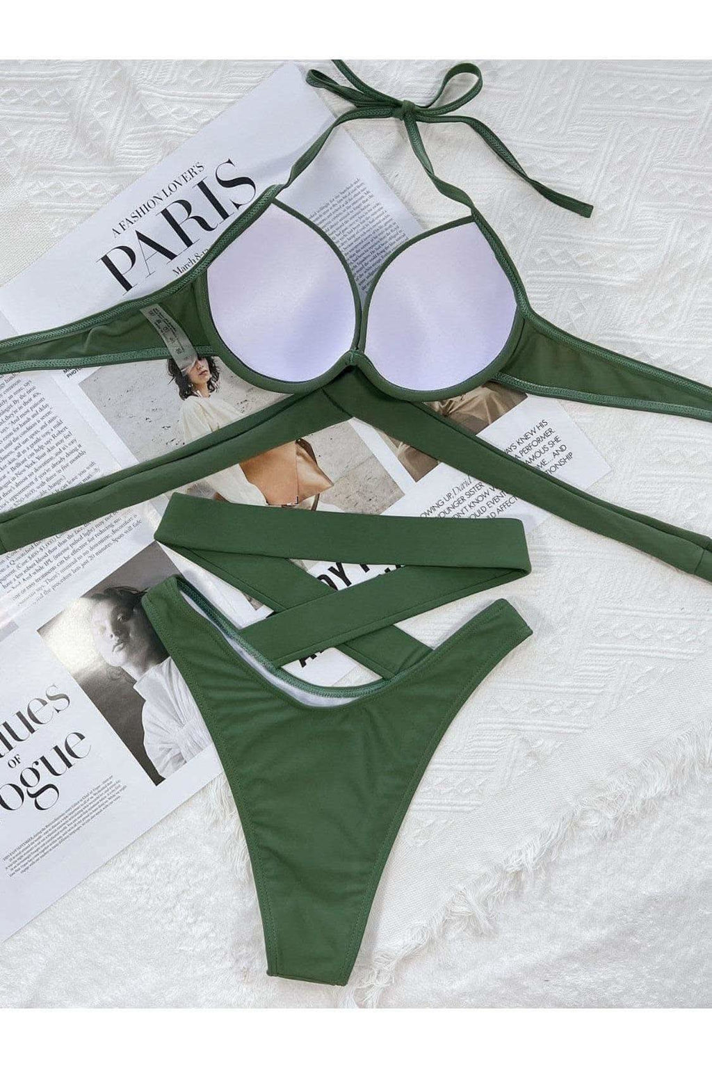 Crisscross Halter Neck Bikini Set - SwagglyLife Home & Fashion