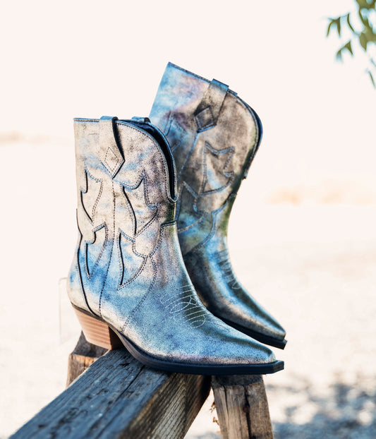 Jersey Metallic Boot in Silver in - Shoes photo