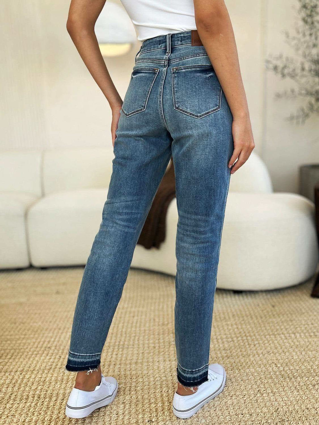Judy Blue Full Size Mid Rise Rigid Magic Release Hem Jeans - SwagglyLife Home & Fashion