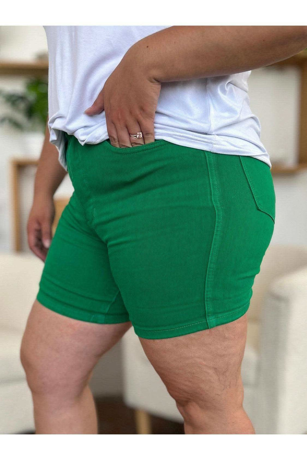 Judy Blue Tummy Control Garment Dyed Denim Shorts - SwagglyLife Home & Fashion