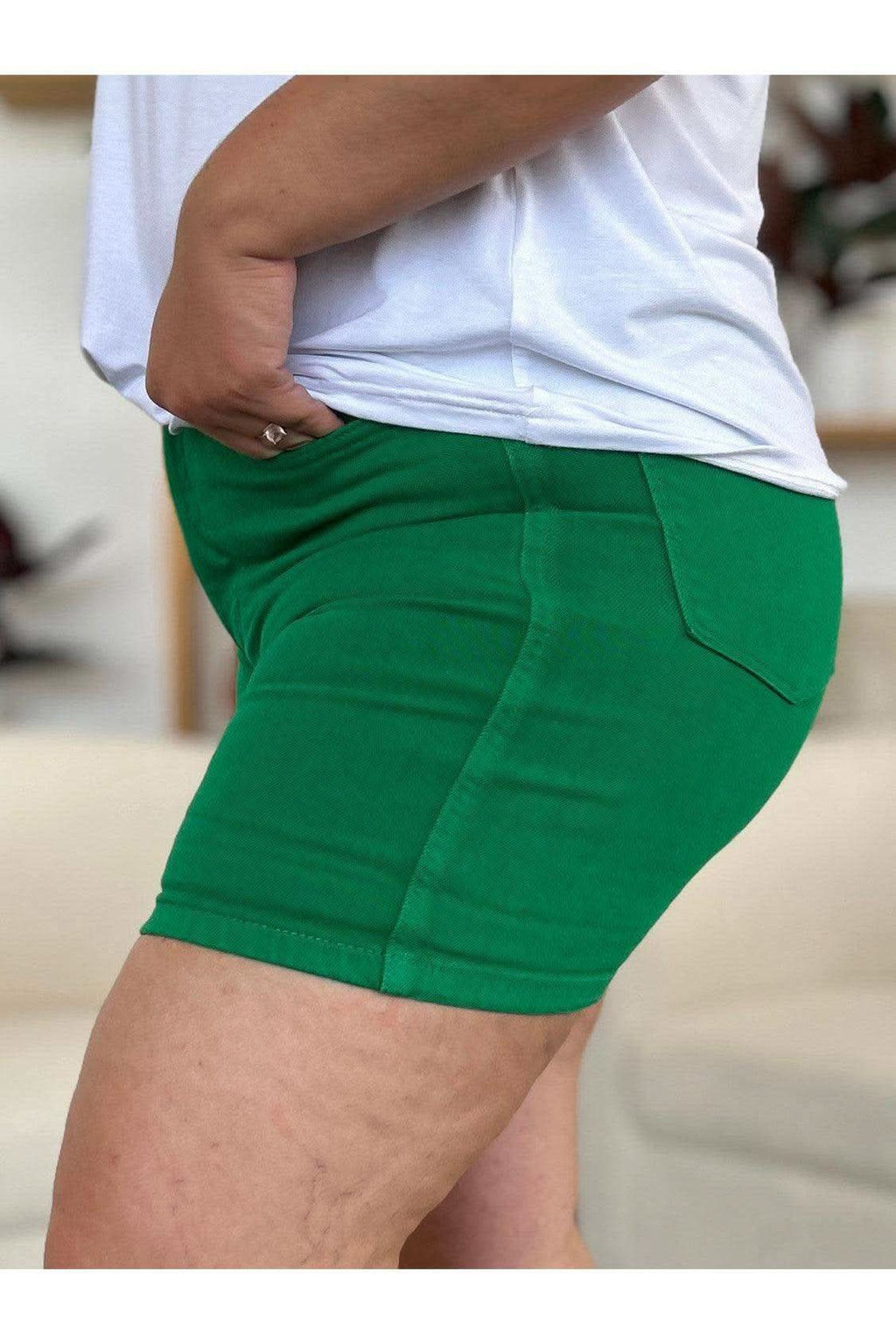 Judy Blue Tummy Control Garment Dyed Denim Shorts - SwagglyLife Home & Fashion