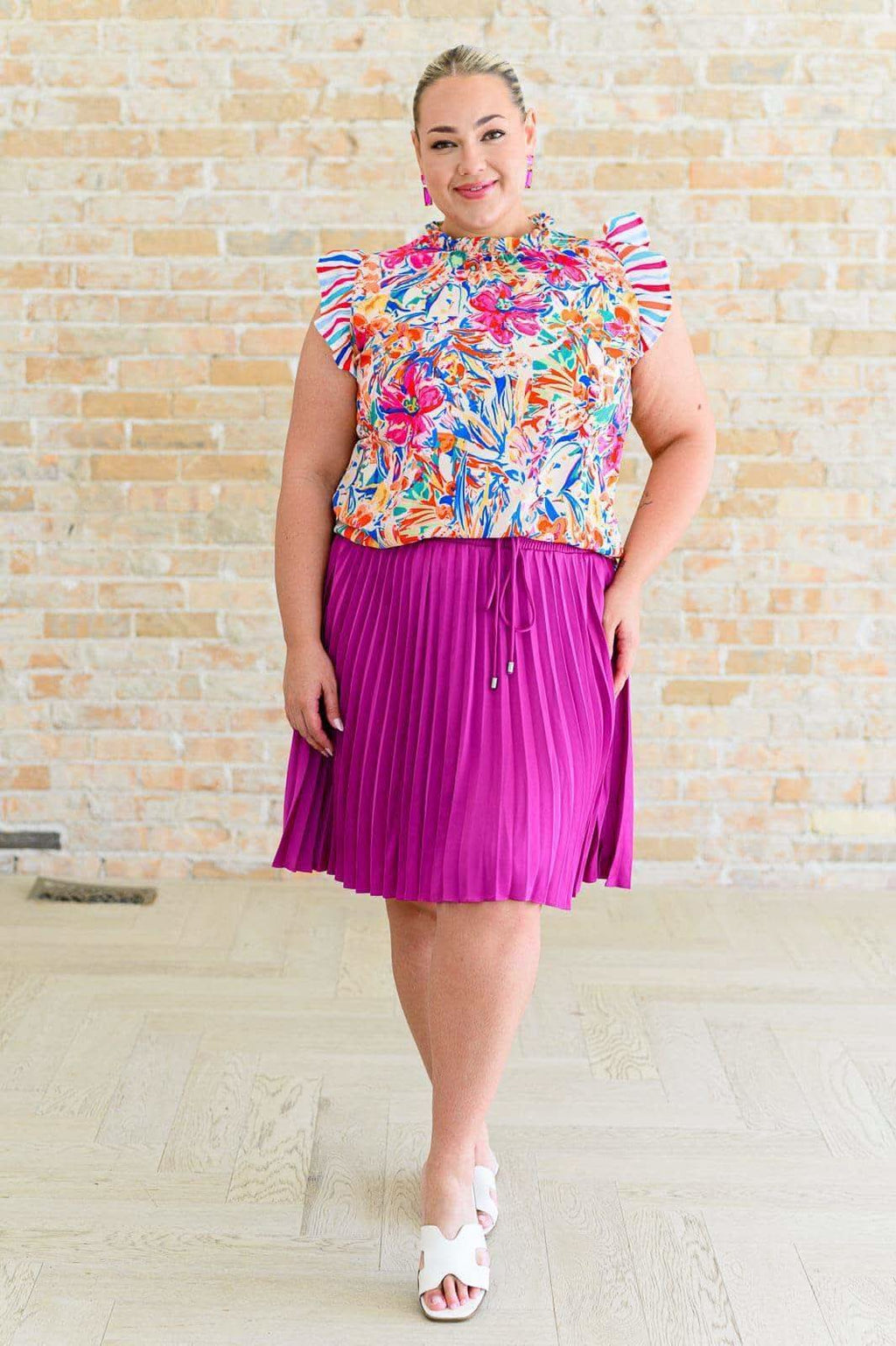 Just a Flirt Pleated Skirt in Magenta - SwagglyLife Home & Fashion