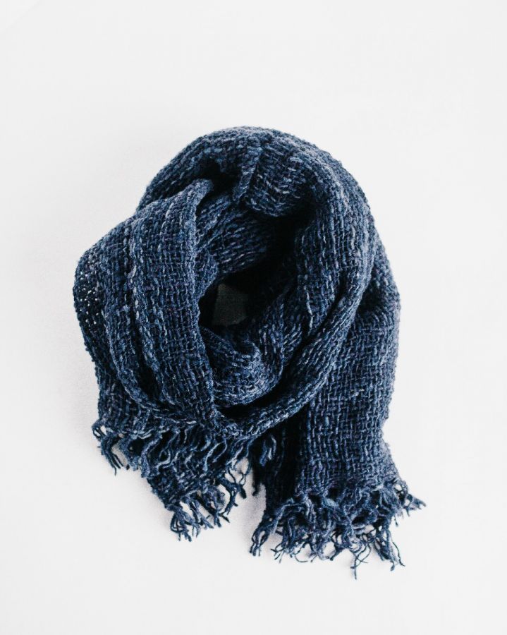 Open-weave Kenya Wool Shawl - Indigo - SwagglyLife Home & Fashion