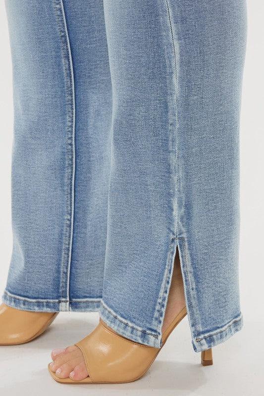 Kan Can USA Plus Mid Rise Y2K Medium Wash Bootcut Jeans - SwagglyLife Home & Fashion