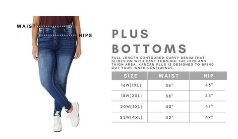 Kan Can USA Plus Mid Rise Y2K Medium Wash Bootcut Jeans - SwagglyLife Home & Fashion