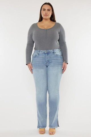 Kan Can USA Plus Mid Rise Y2K Medium Wash Bootcut Jeans - SwagglyLife Home & Fashion