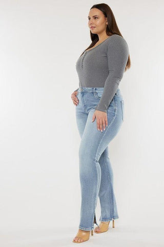 Kan Can USA Plus Mid Rise Y2K Medium Wash Bootcut Jeans - SwagglyLife Home & Fashion
