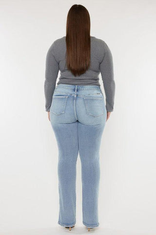 Kan Can USA Plus Mid Rise Y2K Medium Wash Bootcut Jeans - SwagglyLife Home & Fashion