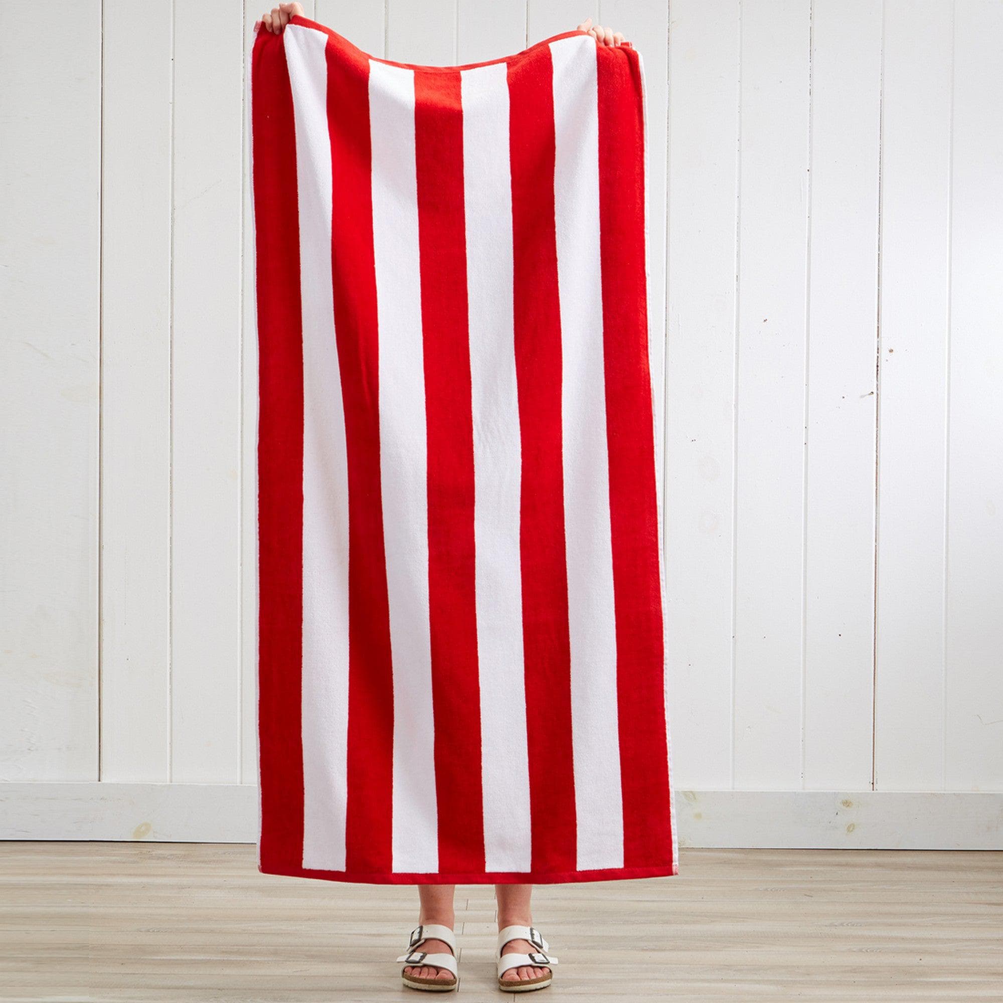 Cotton Velour Cabana Stripe Beach Towel - Novia Collection in - photo