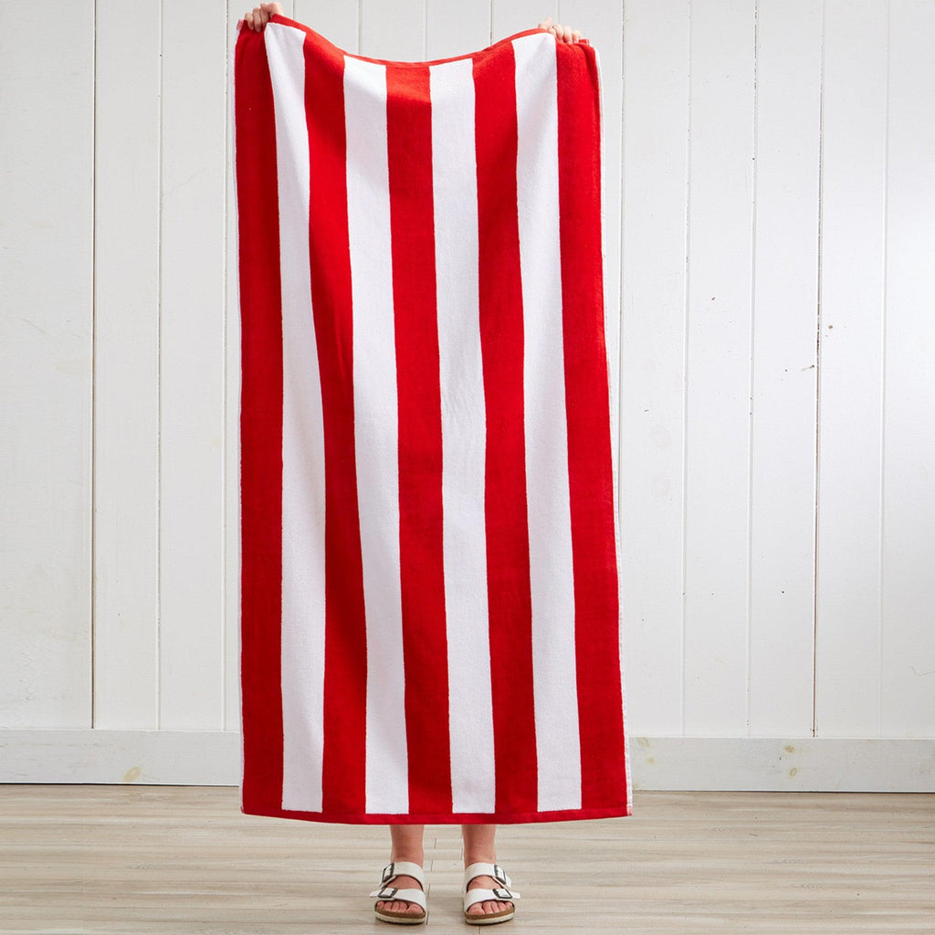 Cotton Velour Cabana Stripe Beach Towel - Novia Collection in - photo