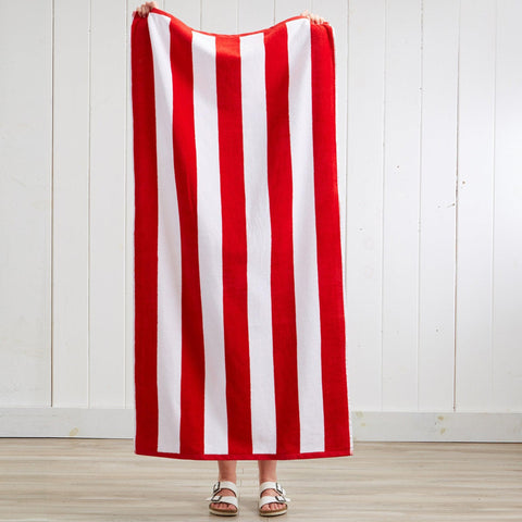 Cotton Velour Cabana Stripe Beach Towel - Novia Collection in - photo