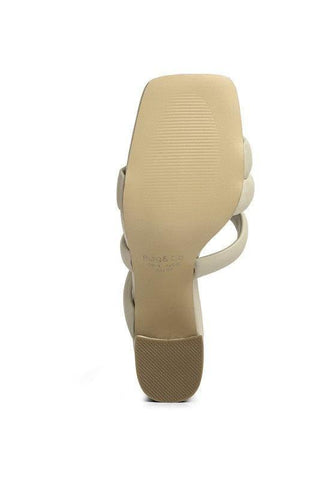 Kywe Textured Heel Chunky Strap Sandals - SwagglyLife Home & Fashion
