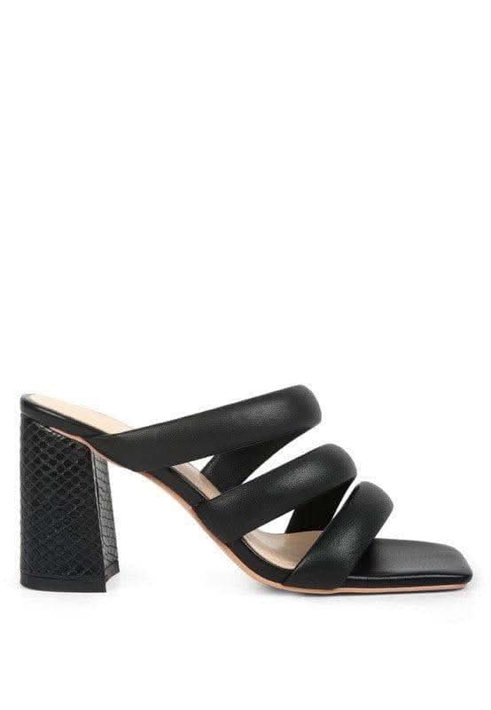 Kywe Textured Heel Chunky Strap Sandals - SwagglyLife Home & Fashion
