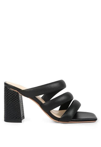 Kywe Textured Heel Chunky Strap Sandals - SwagglyLife Home & Fashion