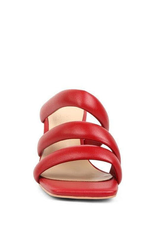 Kywe Textured Heel Chunky Strap Sandals - SwagglyLife Home & Fashion