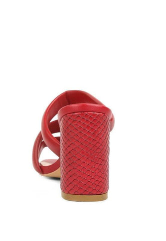Kywe Textured Heel Chunky Strap Sandals - SwagglyLife Home & Fashion