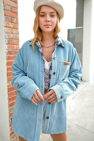 LA MIEL Madera Shacket - SwagglyLife Home & Fashion