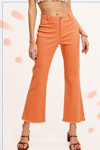 LA MIEL Soft Washed Stretchy High Rise Pants - SwagglyLife Home & Fashion