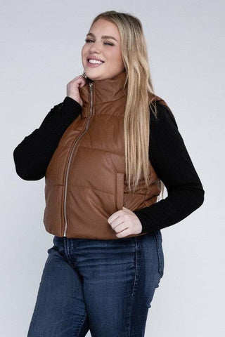 Laurie Plus Puff Vest - SwagglyLife Home & Fashion