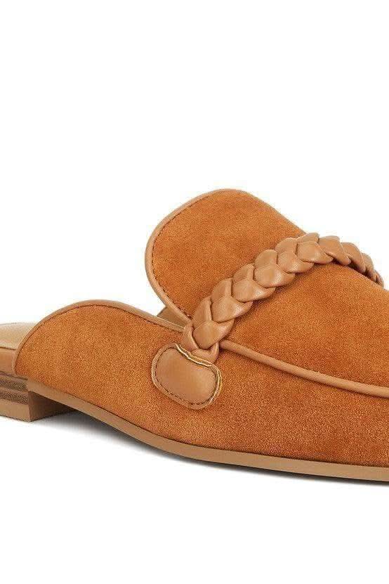 Lavinia Suede Leather Braided Detail Mules, 2 Colors - SwagglyLife Home & Fashion