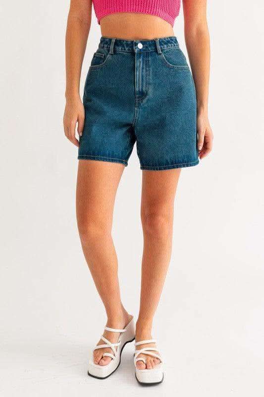 LE LIS Mid Length Denim Shorts in - Shorts photo