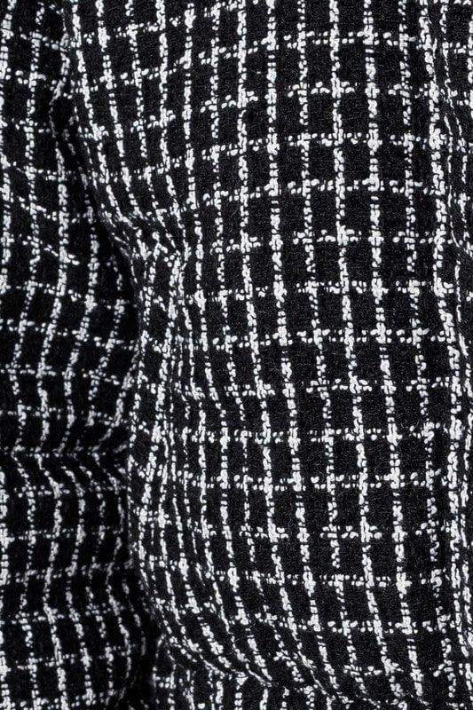LE LIS Tweed Crop Puffer Jacket - SwagglyLife Home & Fashion