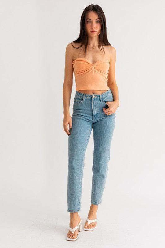 LE LIS Twist Tube Crop Top, Multiple Colors - SwagglyLife Home & Fashion