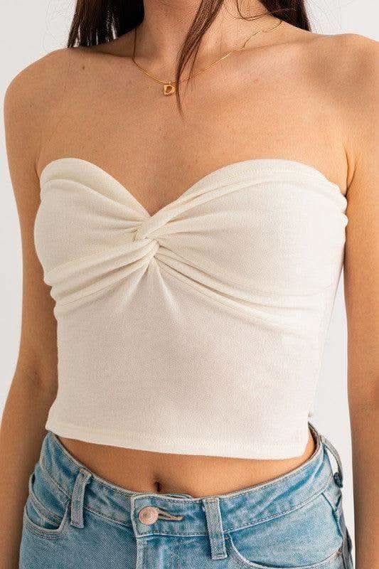 LE LIS Twist Tube Crop Top, Multiple Colors - SwagglyLife Home & Fashion