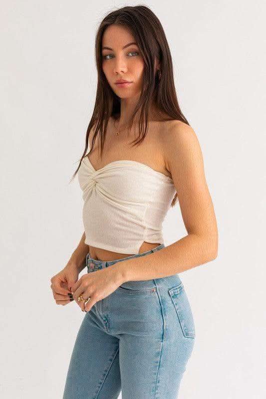 LE LIS Twist Tube Crop Top, Multiple Colors - SwagglyLife Home & Fashion
