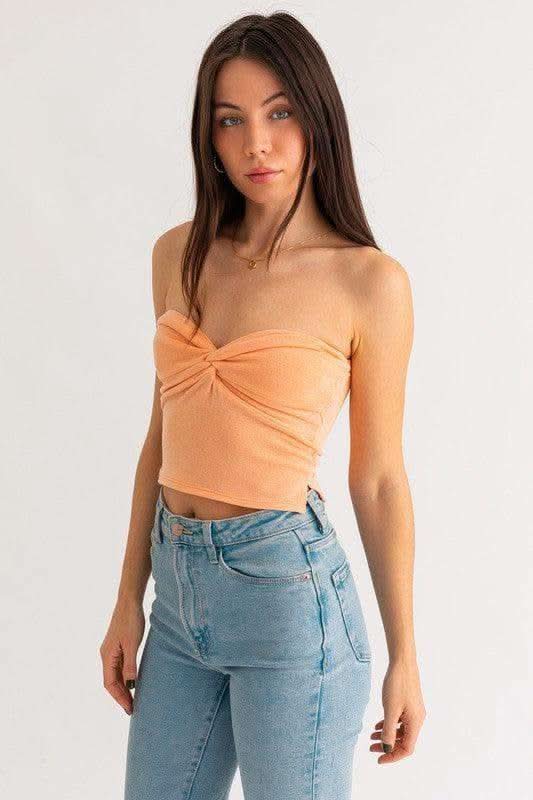 LE LIS Twist Tube Crop Top, Multiple Colors - SwagglyLife Home & Fashion