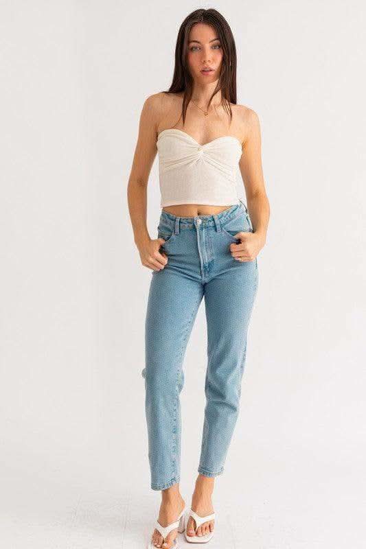 LE LIS Twist Tube Crop Top, Multiple Colors - SwagglyLife Home & Fashion