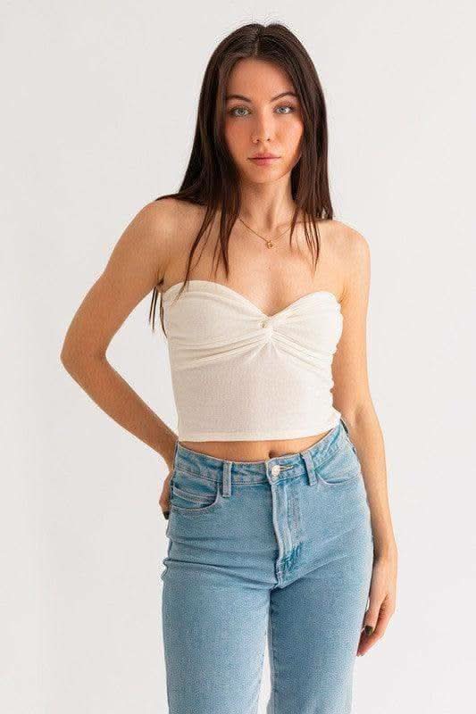 LE LIS Twist Tube Crop Top, Multiple Colors - SwagglyLife Home & Fashion